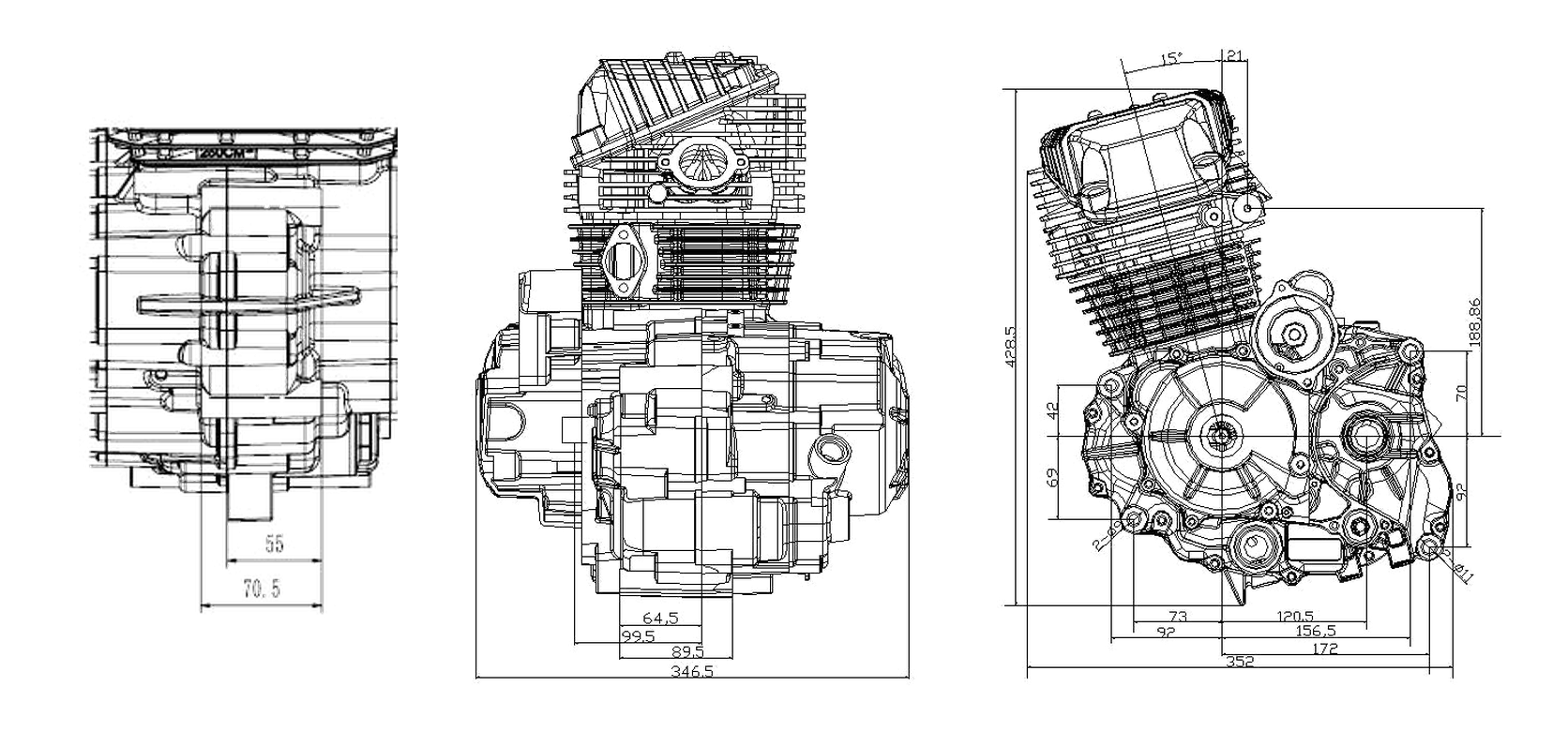 TM300-S(四气门) 发动机 产品悬挂图